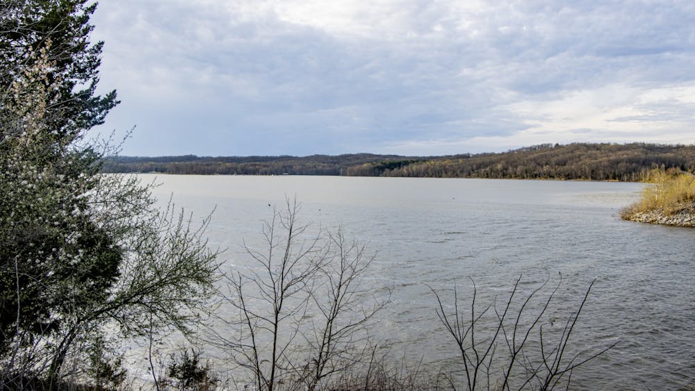 Monroe Lake is seen on April 17, 2022. Judge Tanya Walton Pratt ruled that the U.S. Forest Service’s proposal to cut down trees in Hoosier National Forest could pollute Lake Monroe.