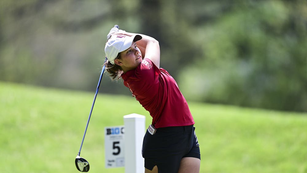 BLOOMINGTON, IN - April 21, 2023 - Beatriz Junqueira during the 2023 Big Ten Women's Golf Championship at the Fox Chapel Golf Club in Pittsburgh, PA. Photo By David Dermer.