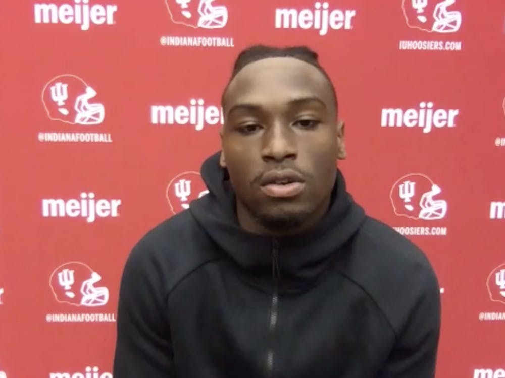 A screenshot shows junior linebacker Cam Jones speak during a virtual press conference Thursday. Despite not being a full-time starter and playing in only 12 games, Jones still accounted for 35 total tackles, an interception and a forced fumble in 2019.