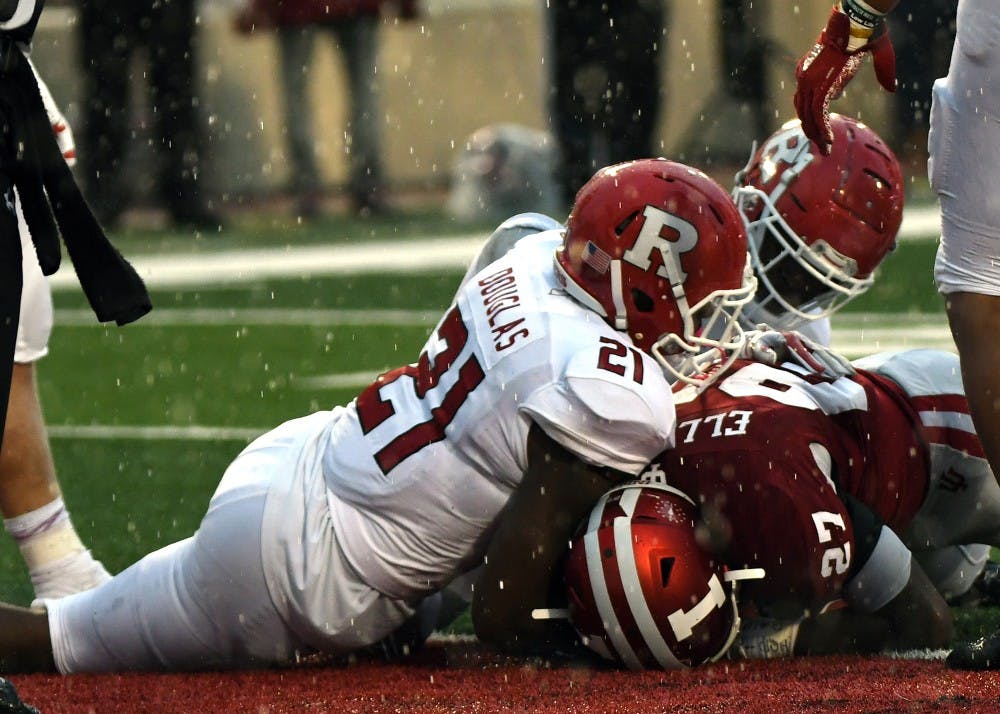 Freshman running back Morgan Ellison crosses the goal line in the second half against Rutgers on Nov. 18 at Memorial Stadium. Former IU safeties coach Noah Joseph left the IU program to join the Rutgers coaching staff last week.