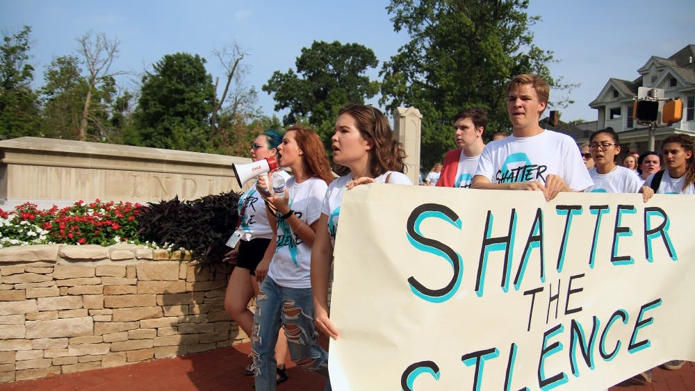 Shatter the Silence protestors marched Saturday through IU's campus to bring awareness to sexual violence on campus and demand action from the University.&nbsp;