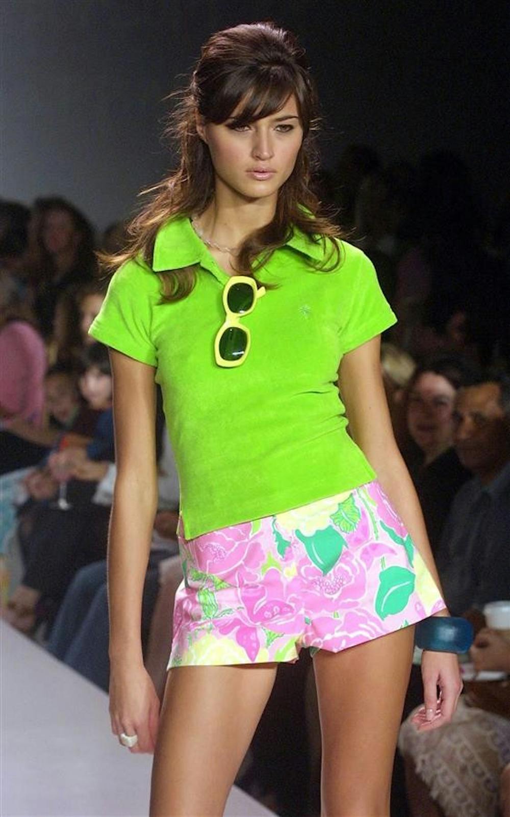 A model walks the runway in Lilly Pulitzer. 