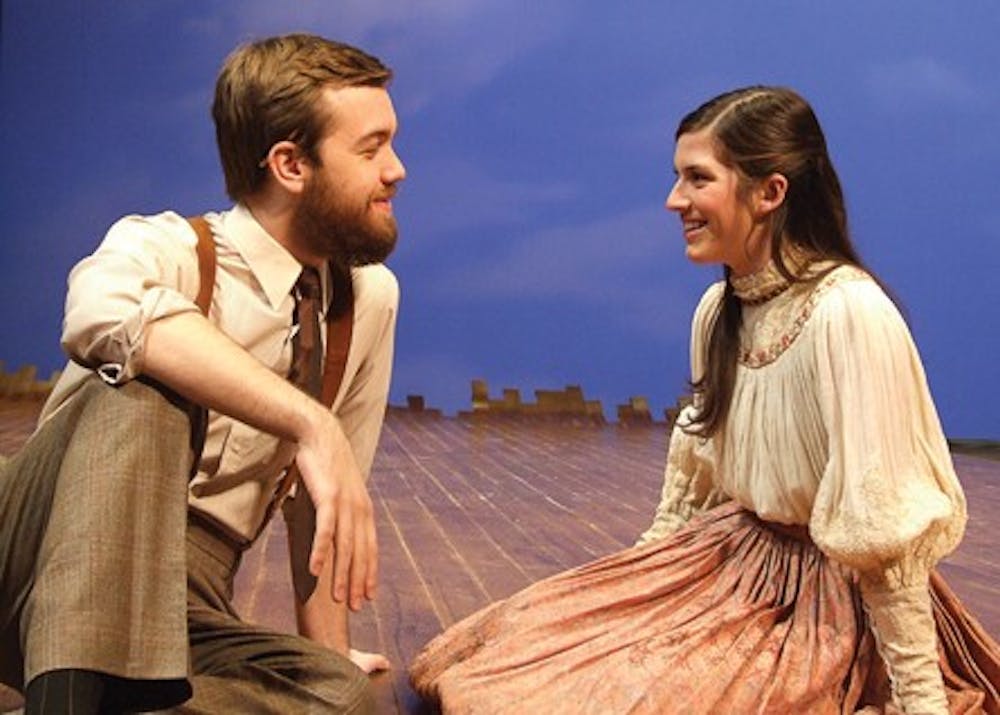 COURTESY PHOTO
Trigorin (junior Josh Hambrock) and Nina (junior Justine Salata) share their love in "The Seagull" presented by the IU Department of Theatre and Drama in the Ruth N. Halls Theatre.