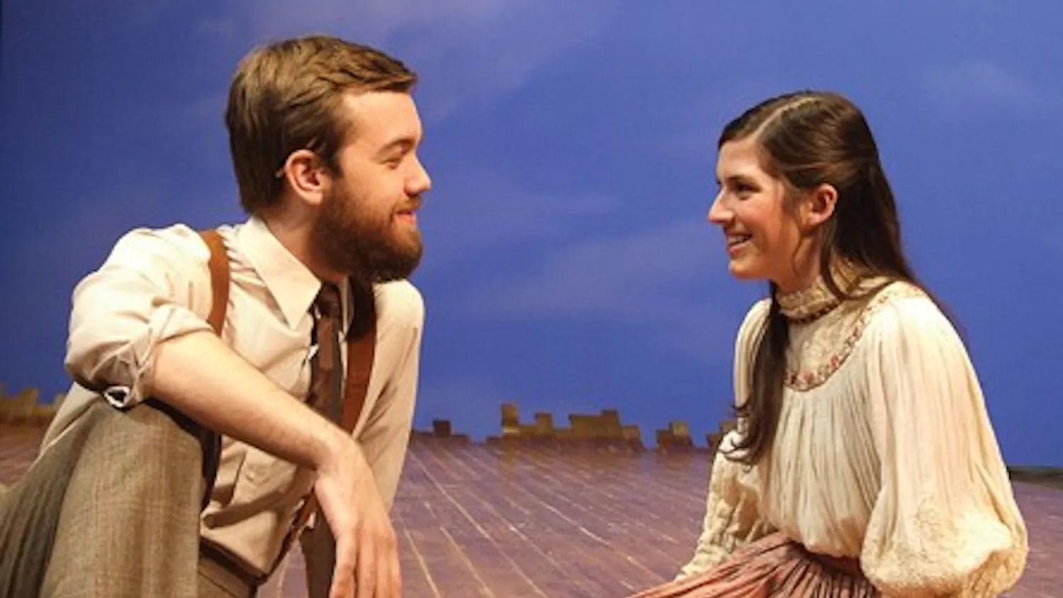 COURTESY PHOTO
Trigorin (junior Josh Hambrock) and Nina (junior Justine Salata) share their love in "The Seagull" presented by the IU Department of Theatre and Drama in the Ruth N. Halls Theatre.