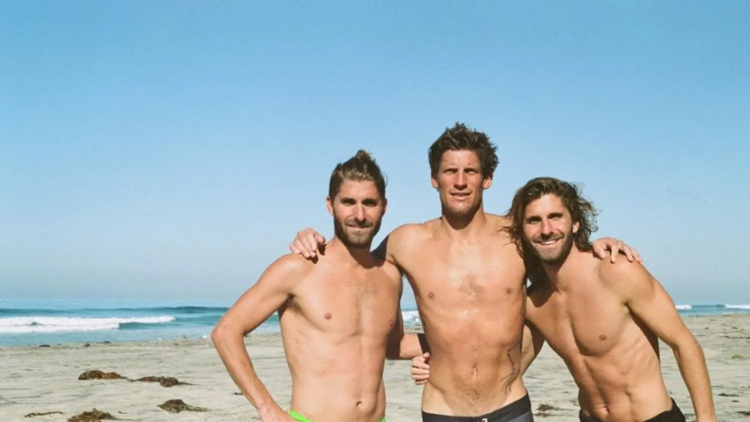 From left to right Sean Jefferson, Charlie Keating and John Jefferson pose for a photo during an Oct. 2014 trip to Blacks Beach in San Diego, California. 
