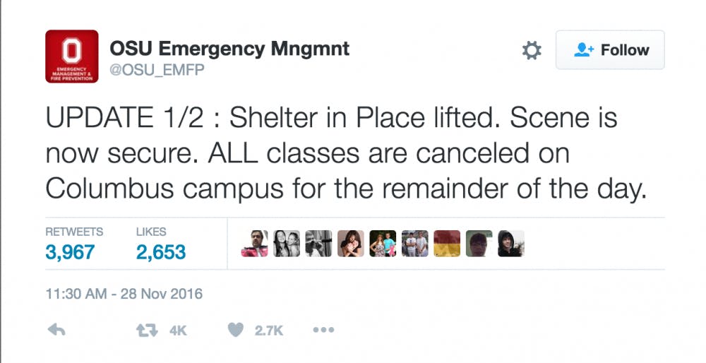 Ohio State University's emergency notification system sent updates to students as the Nov. 28 shooting unfolded. Nine students were injured and one suspect died.