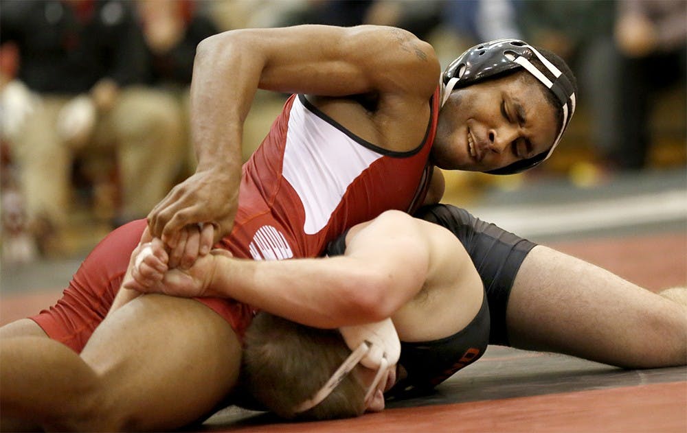 Nate Jackson has a 174 lbs match with Josh Snook from Maryland Friday at University Gym. Jackson who had defeated the top ranker Bo Nickal from Penn State, defeated Snook again.  