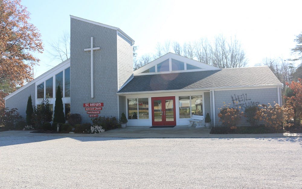 St David's Episcopal Church in Bloom Blossom, Ind.  was vandalized with the words “Heil Trump.”
