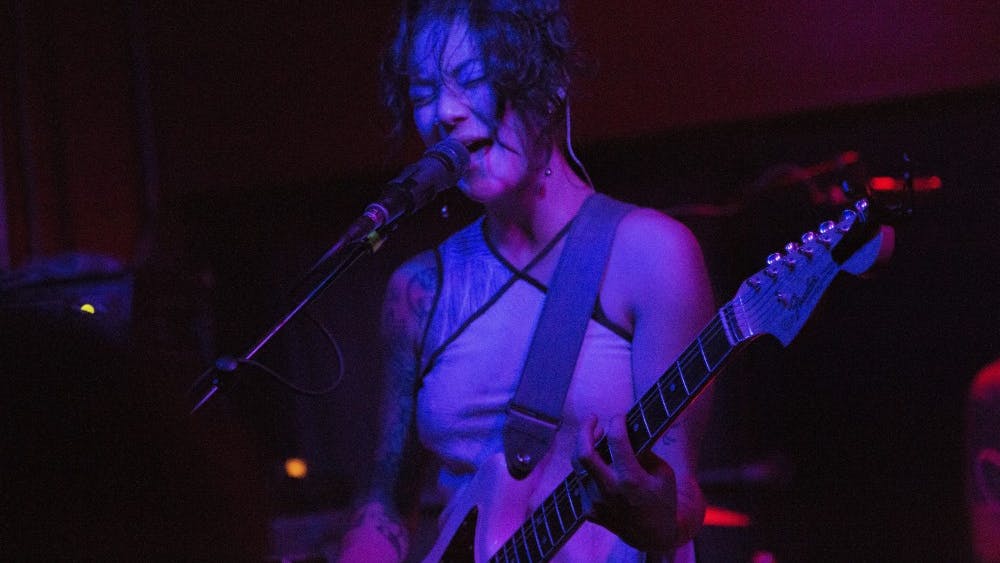 Michelle Zauner of Japanese Breakfast performs the opening song of the evening Sept. 13 at The Bishop Bar. The band Ought opened for Japanese Breakfast.