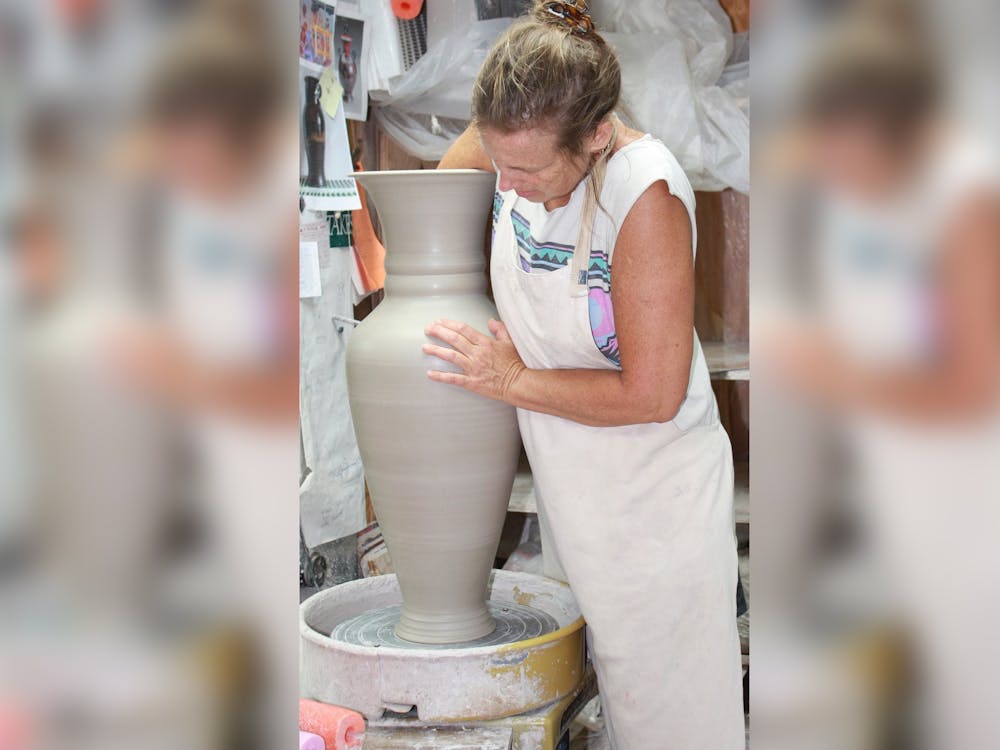 An artist works on a clay pot. The Local Clay Potters’ Guild has opted to turn its 23rd annual showcase and sale into a virtual pottery show.﻿