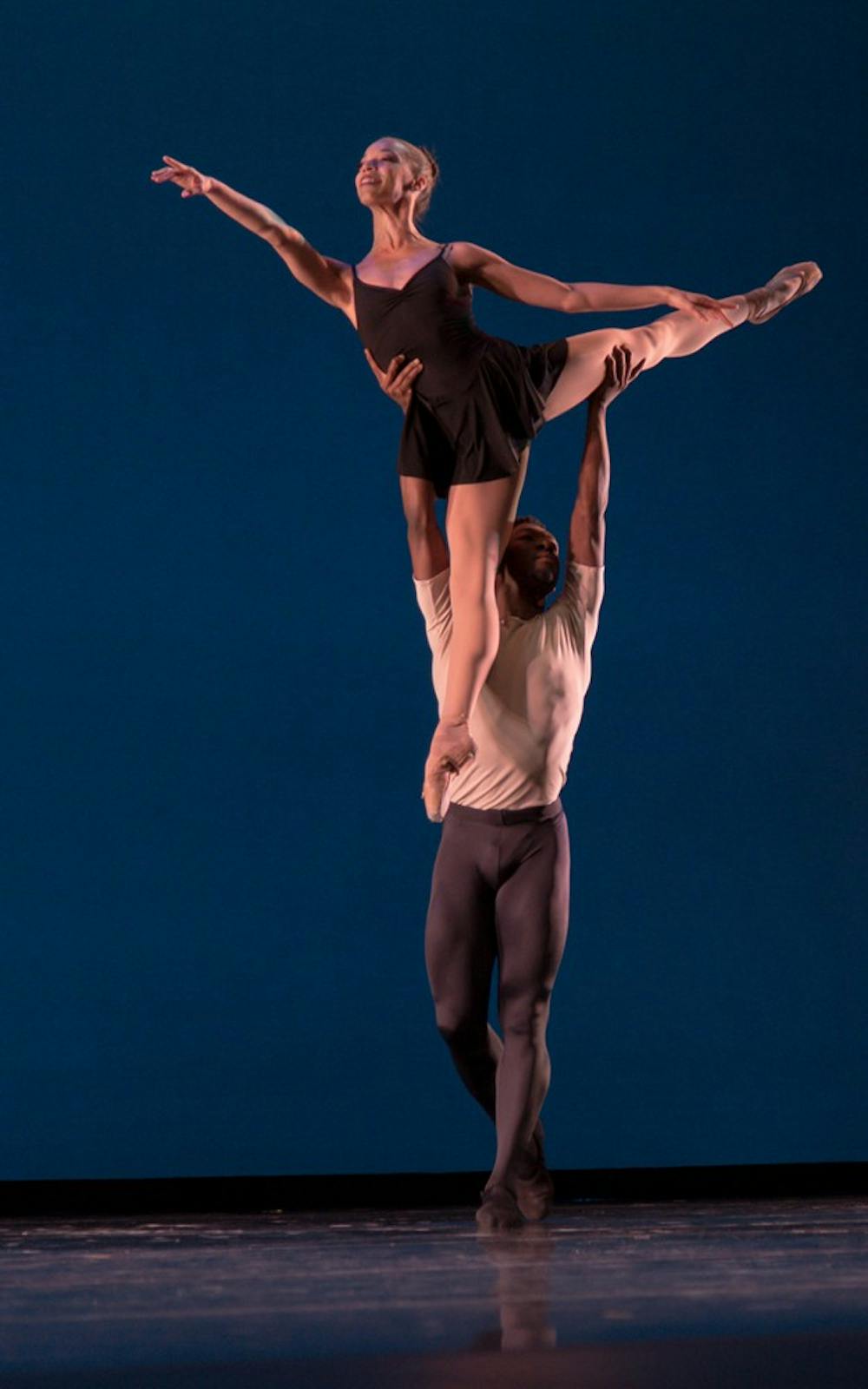 <p>Two dancers from the Dance Theatre of Harlem perform last year at Hostos Community College in New York. The dance company is coming to perform Saturday in IU Auditorium as part of a residency program.</p>