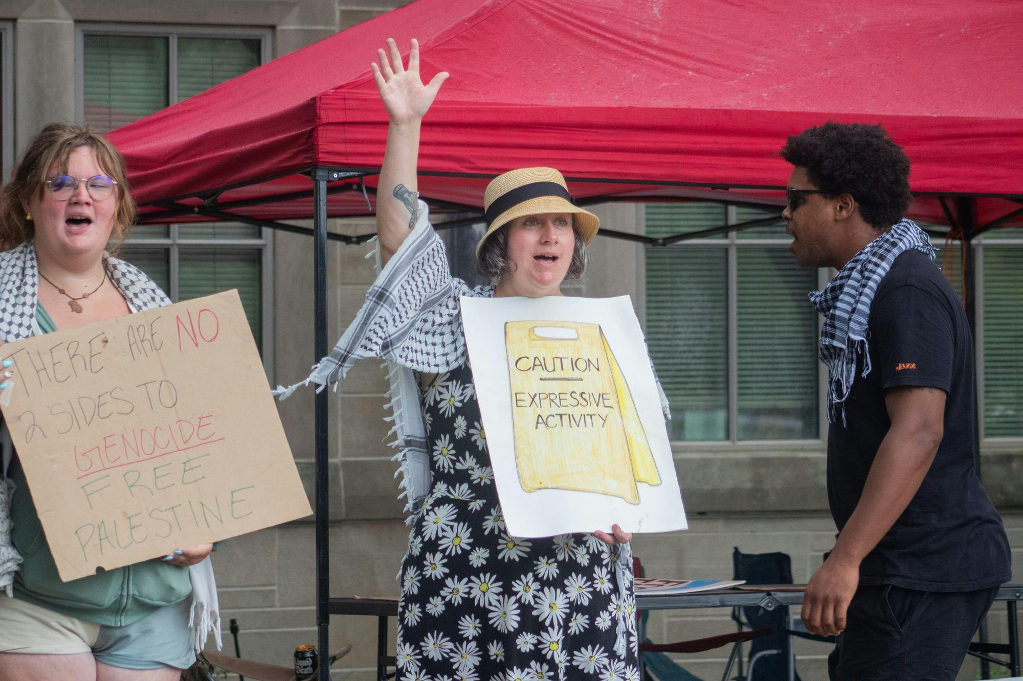 board of trustees meeting protesters