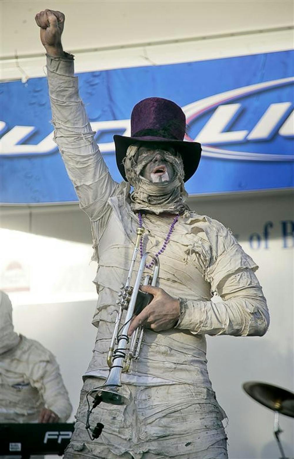 Here Come the Mummies perform during Taste of Bloomington on Saturday evening at the Showers Common.