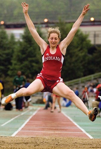 IDS FILE PHOTOFreshman Jackie Coleman flys through the air during a long-jump competition as part of the Billy Hayes Invitational Friday, May 6, 2007 at the Billy Hayes Track and Field Complex.  