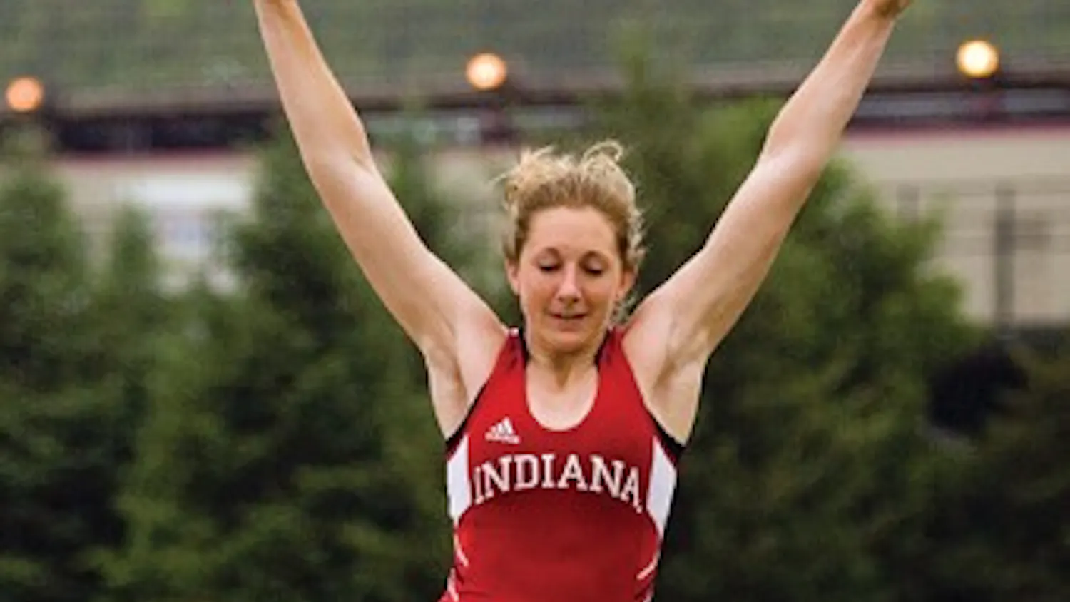 IDS FILE PHOTO
Freshman Jackie Coleman flys through the air during a long-jump competition as part of the Billy Hayes Invitational Friday, May 6, 2007 at the Billy Hayes Track and Field Complex.