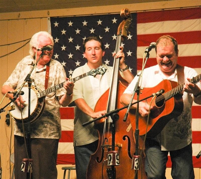 Members of the bluegrass band Longview perform Friday night at the 43rd annual Bill Monroe Bluegrass Festival in Bean Blossom, Indiana. The festival included eight days and nights of music  and is the oldest continuous running bluegrass festival in the world.