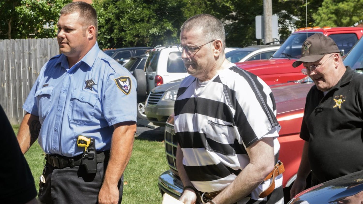 Daniel Messel is escorted to the Brown County Circuit Court in 2016. Messel was sentenced to 80 years in prison for the murder of Hannah Wilson in April 2015. Messel will be at the Monroe County Circuit Court on Friday to ask for a change of venue.&nbsp;