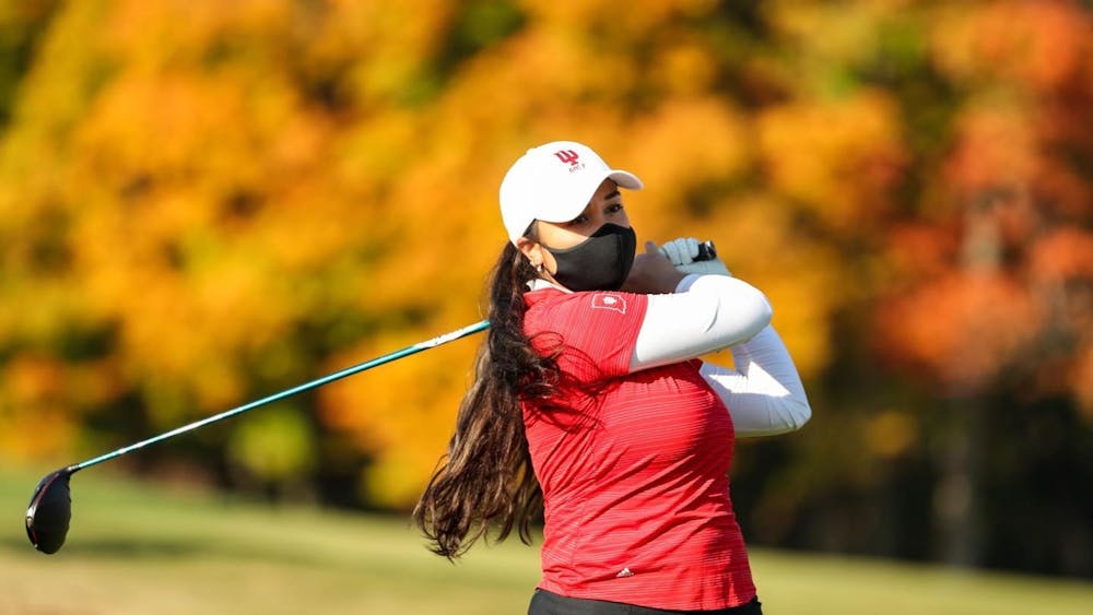 <p>Senior Mary Parsons finishes her swing during a fall 2020 practice. The IU women&#x27;s golf team finished in 18th place at the Clemson Invitational this weekend in Sunset, South Carolina. </p>
