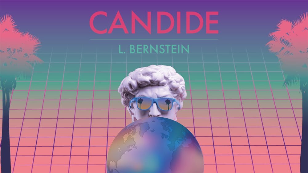 Poster art for &quot;Candide&quot; designed by Trevor Rood, web content manager &amp; graphic designer for the Jacobs School of Music. &quot;Candide&quot; premieres April 14, 2023, at the Musical Arts Center.