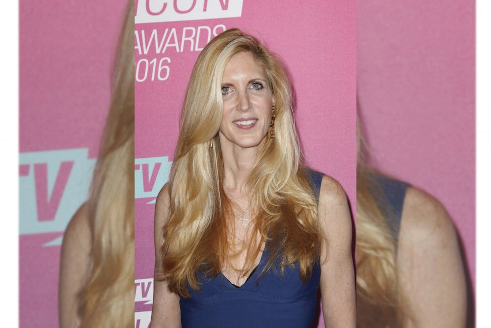 <p>Political commentator Ann Coulter is pictured in Santa Monica, California, in an April 2016 at the University of California. </p>