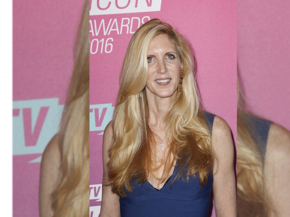 Political commentator Ann Coulter is pictured in Santa Monica, California, in an April 2016 at the University of California. 