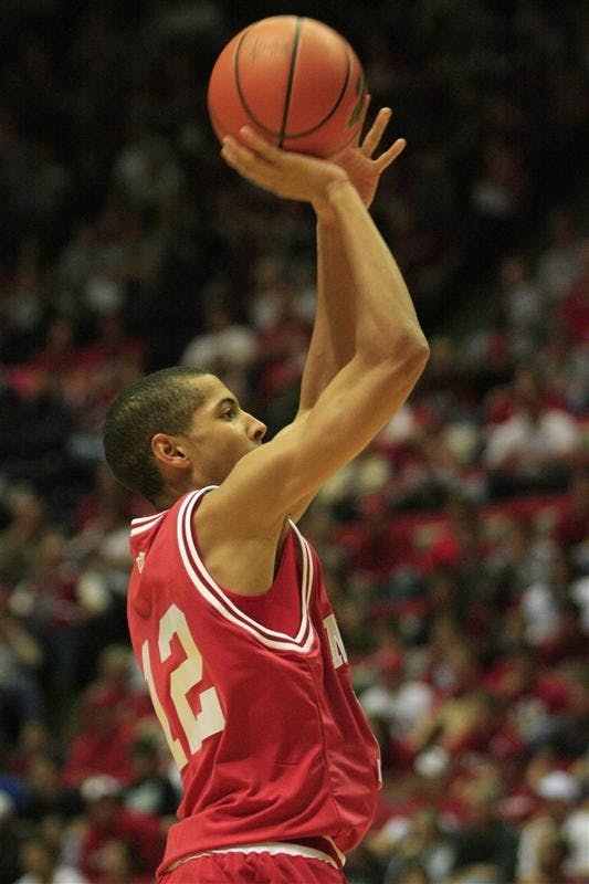 Freshman Guard Verdell Jones III attempts a basket during Hoosier Hysteria on Friday night at Assembly Hall.