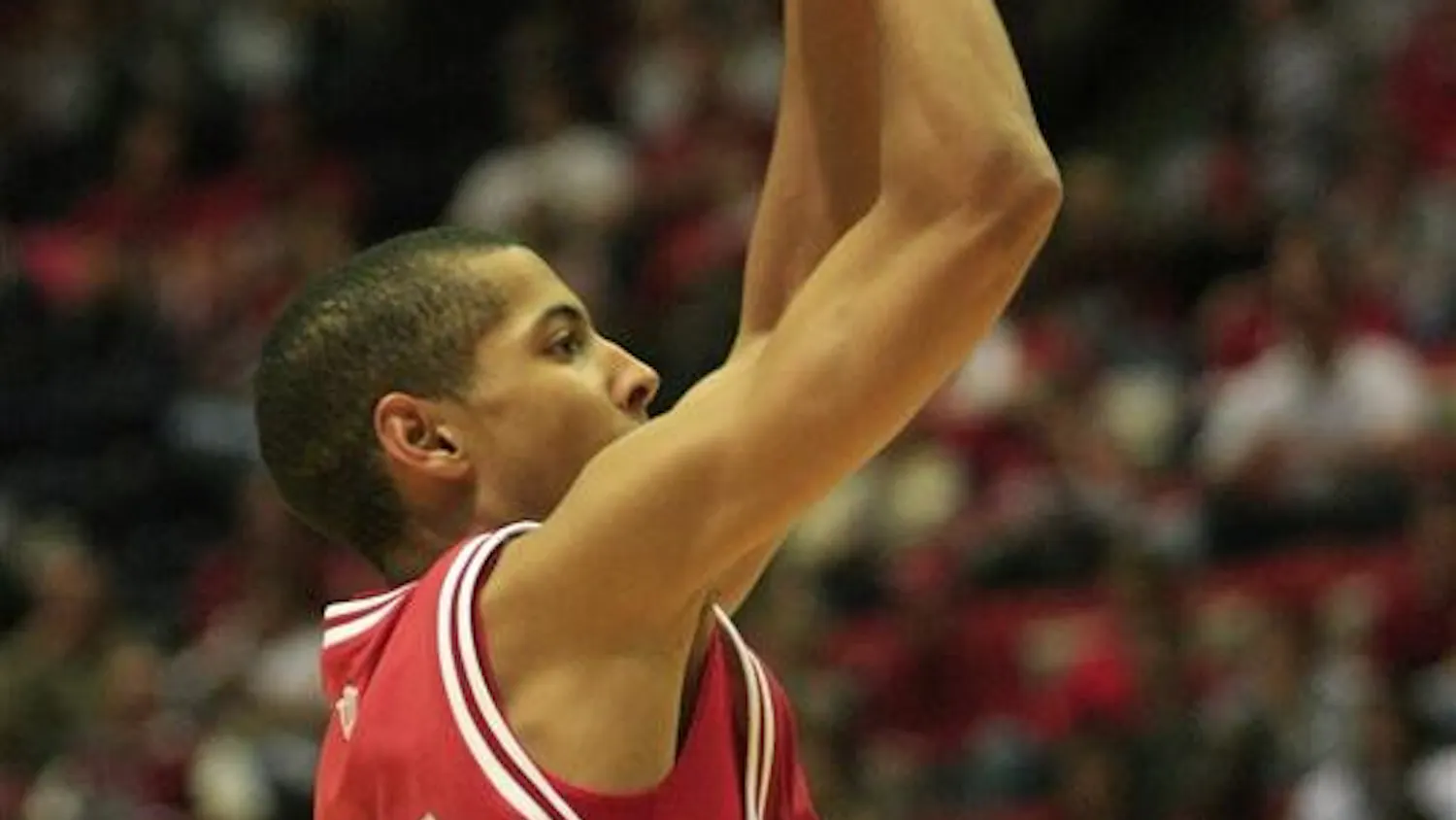 Freshman Guard Verdell Jones III attempts a basket during Hoosier Hysteria on Friday night at Assembly Hall.