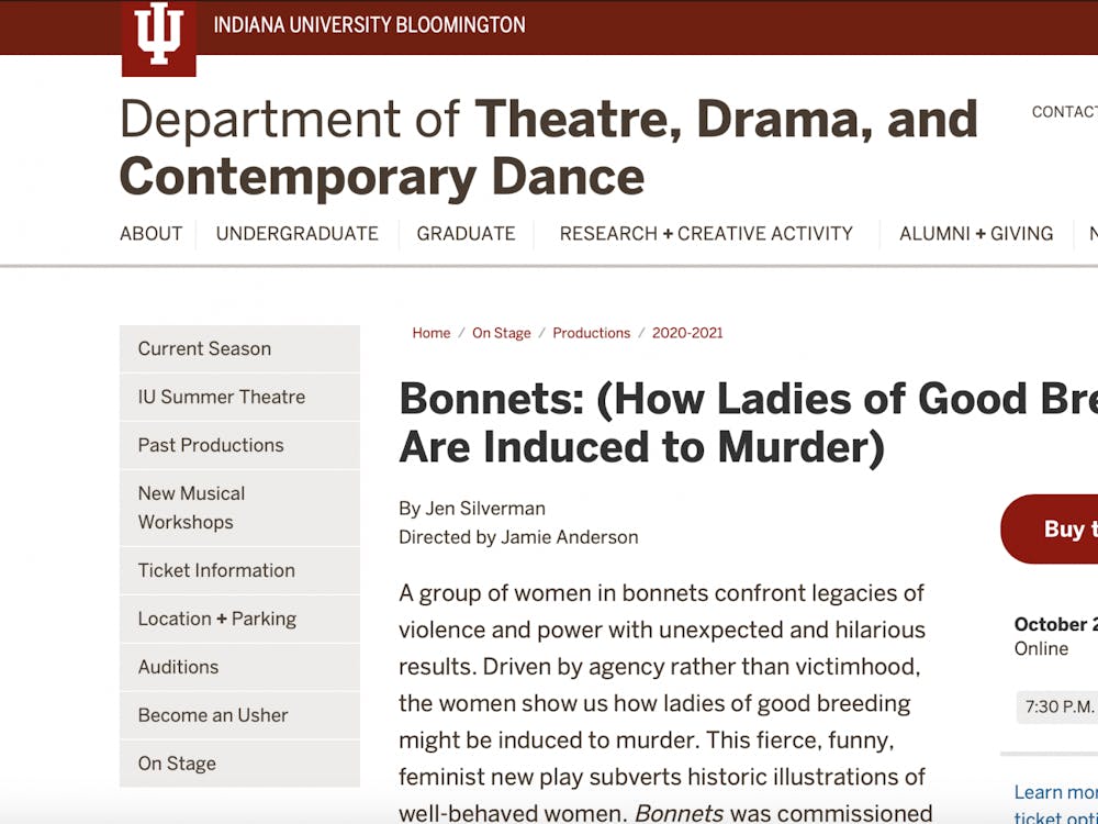 A screen grab from the IU Theatre Department&#x27;s website