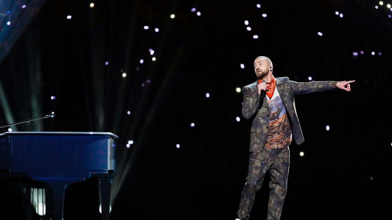 Justin Timberlake performs during the Pepsi Super Bowl LII Halftime Show on Sunday at Super Bowl LII between the New England Patriots and the Philadelphia Eagles at U.S. Bank Stadium in Minneapolis, Minnesota.&nbsp;