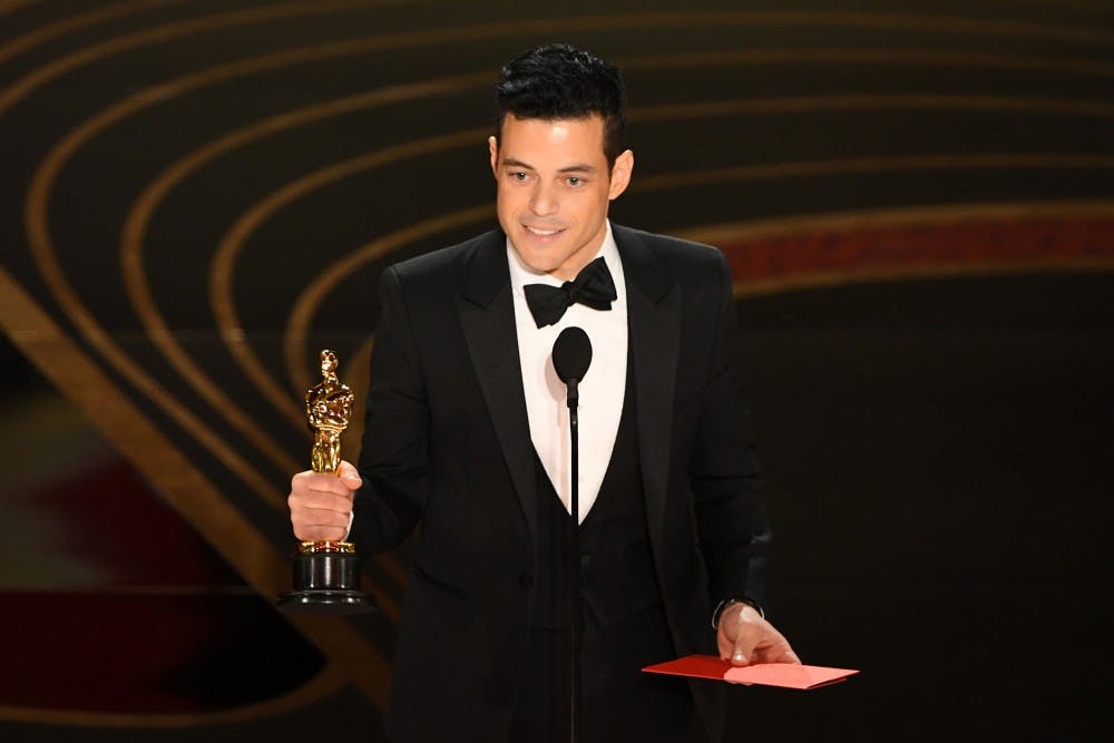 <p>Rami Malek, the Best Actor nominee for "Bohemian Rhapsody," accepts the award for Best Actor on Feb. 24 during the 91st Annual Academy Awards at the Dolby Theatre in Hollywood, California.</p>