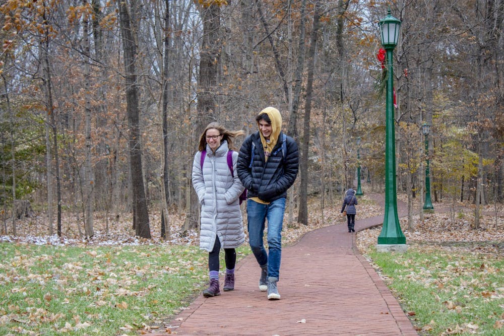 Girl and Boy on Cold Day