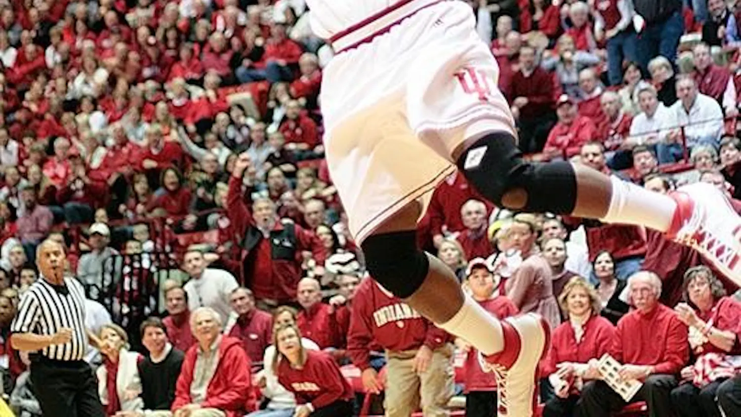 Freshman guard Malik Story goes in for a layup during the first half of the Hoosiers game against Michigan Wednesday night at Assembly Hall.
