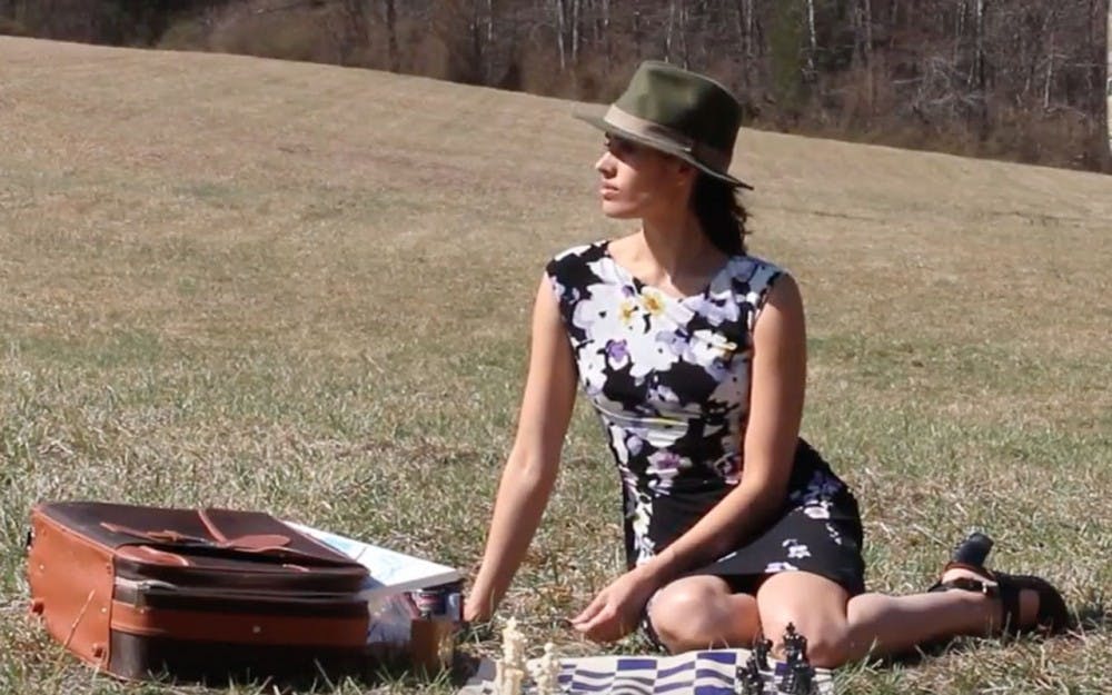 A still from the music video for "Diamond Sky" by model-turned-musician and IU graduate Stephie Stewart. Stewart is working on releasing an album and music video project in collaboration with her father, guitarist David Stewart, and keyboardist Mike Stone.