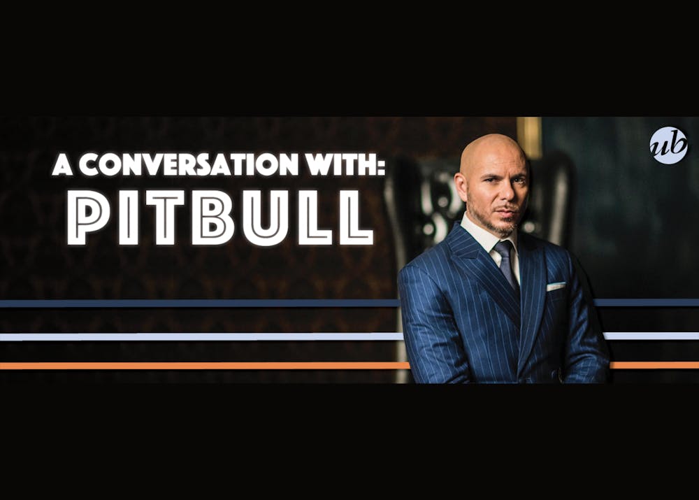 <p>Pitbull is pictured on a promotional poster for &quot;A Conversation with Pitbull.&quot; The Union Board will present a discussion with Mr. Worldwide himself at 8 p.m. April 6, 2023, at the IU Auditorium.</p>