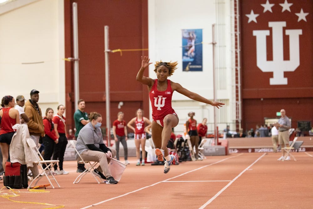 Graduate student Serena Bolden scores a 12.10m/39-8.5 in the women’s triple jump event on Jan. 28, 2023. Indiana competed in two separate invitationals this weekend.