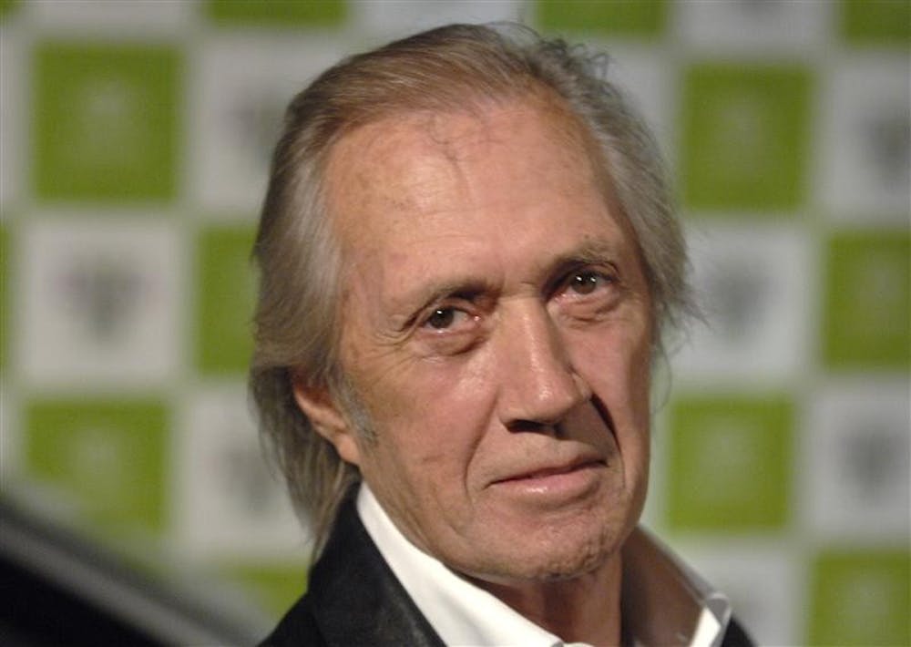 FILE - In this Wednesday, Nov. 8, 2006 file photo, actor David Carradine arrives for the 16th annual Environmental Media Awards in Los Angeles. 