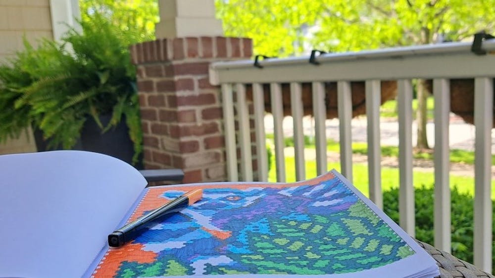 Isabella&#x27;s coloring page of a lemur is seen May 9, 2023. With summer just beginning, she turns to her coloring book to fill the time.