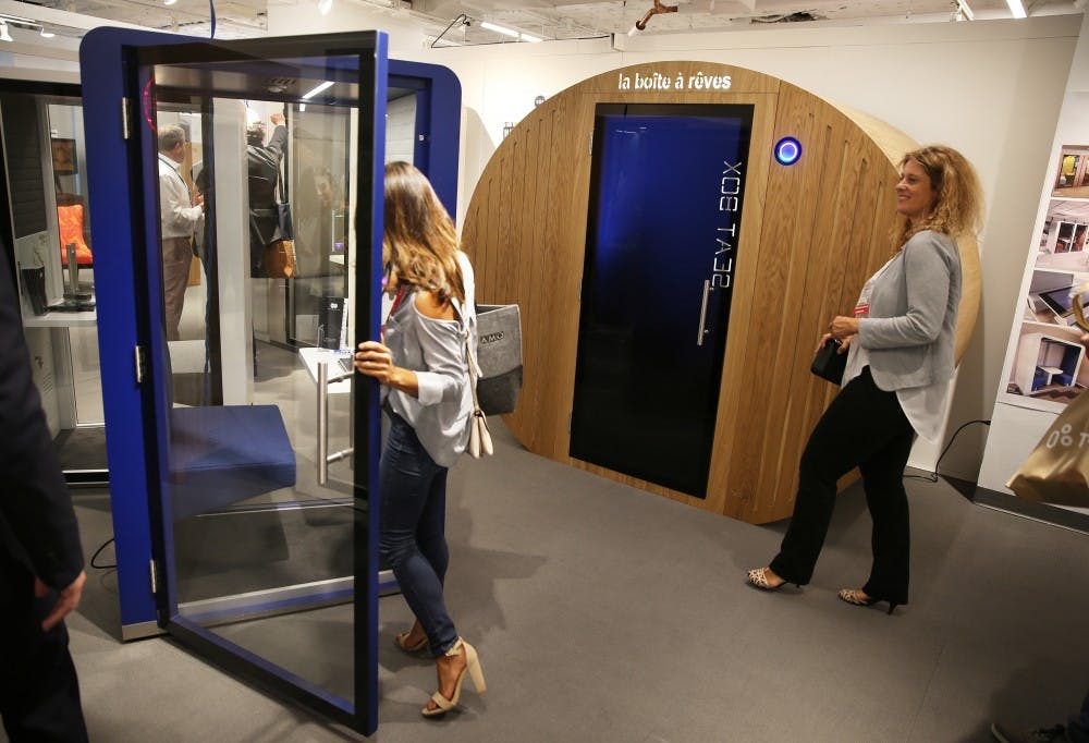 A number of manufacturers have come up with office "sleep pods," designed for a power nap or more elaborate relaxation techniques.&nbsp;