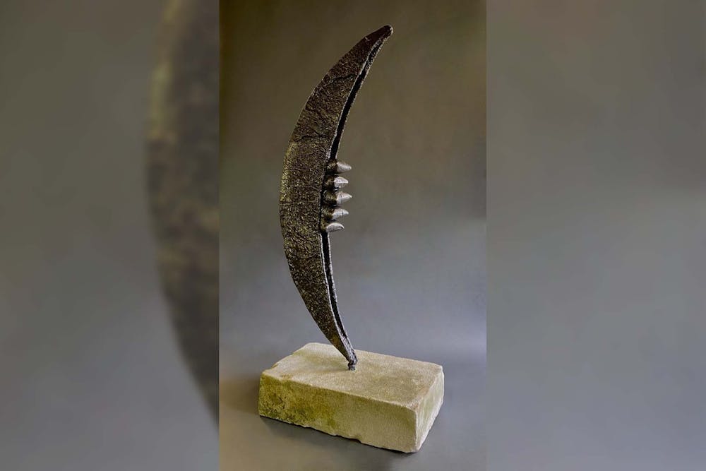 <p>A sculpture from the &quot;3AM&quot; collection by iron and steel sculptor Bert Gilbert is pictured. The exhibit is presented by By Hand Gallery as part of its May Exhibit. The exhibit will be open and free to the public from May 6-26. </p>