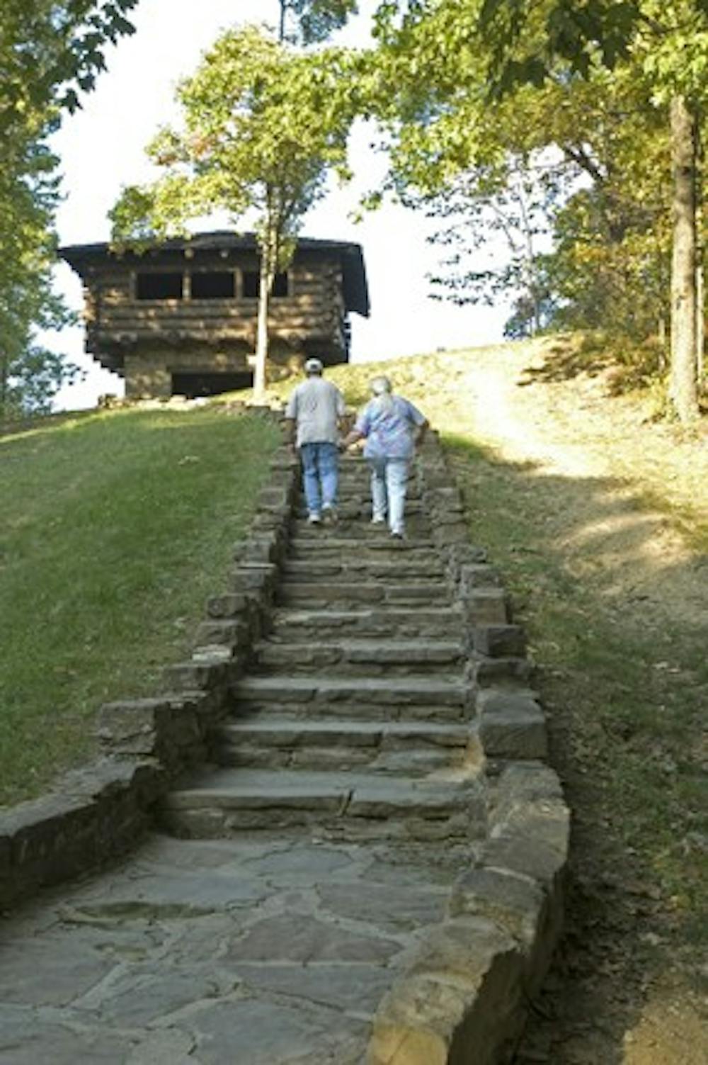 Georgia Perry
A couple walks up the stairs to the North Lookout at Brown County State Park on Saturday afternoon, October 6.