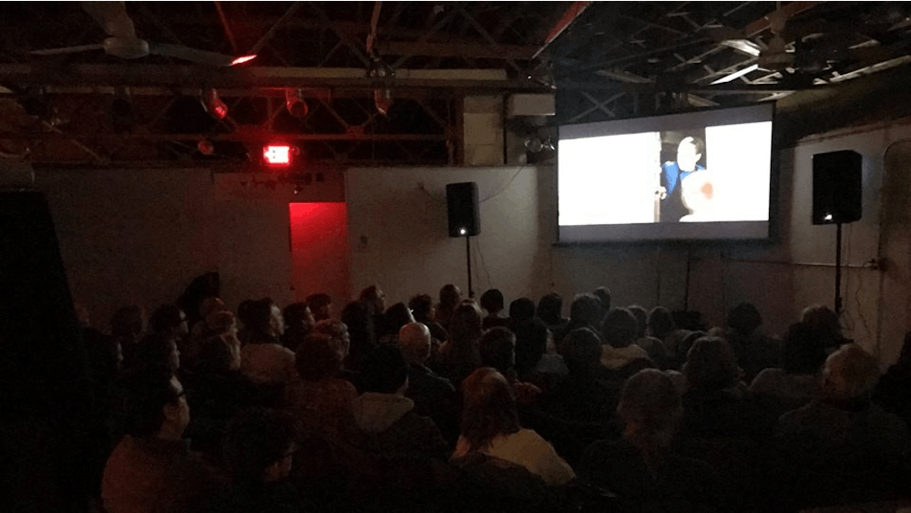 A crowd watches "The Florida Project," screened on behalf of Cicada Cinema Collective in January. Cicada Cinema was founded in 2016 when Nile Arena, Eric Ayotte, Charlie Jones, David Carter and Josh Brewer wanted to create a local cinema group.