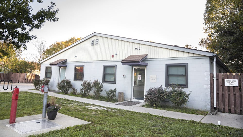 The Friend’s Place shelter is seen Oct. 20, 2021, at 919 S. Rogers St. Formerly known as Martha’s House, the shelter provides services for Bloomington’s unhoused population.