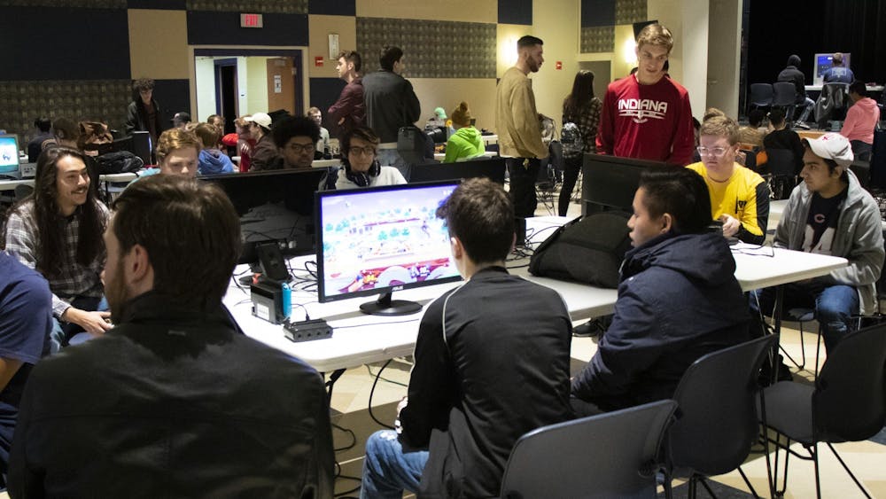 Players compete in a Super Smash Bros. tournament Jan. 18 at Willkie Quad. Bloomington&#x27;s premier Super Smash Bros. tournament series, Full Bloom, has been canceled by organizers because of COVID-19 concerns, according to a Wednesday release from Smash At IUB.