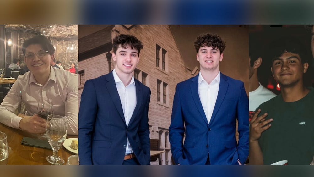 Pictured are IUPUI student﻿ Eduardo Chairez and IU﻿-Bloomington students Alexander Dilkovski, Kaleb Del Real and Pedro Pozos. The four students escaped from a burning building March 16, 2023, in Old Montreal, a neighborhood in Quebec, Canada. 
