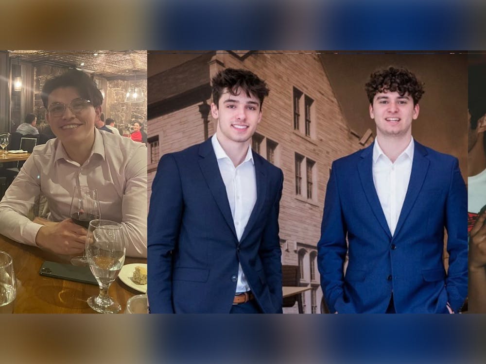 Pictured are IUPUI student﻿ Eduardo Chairez and IU﻿-Bloomington students Alexander Dilkovski, Kaleb Del Real and Pedro Pozos. The four students escaped from a burning building March 16, 2023, in Old Montreal, a neighborhood in Quebec, Canada. 