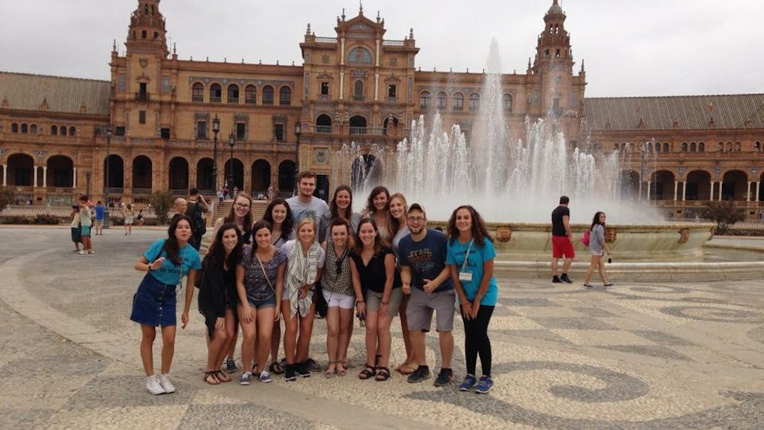 Students from the CIEE Communication, New Media, and Journalism program pose for a group picture during their first week in Seville at the Plaza de España. Now in their final week, the students take time to reflect on what they have learned and how they have grown from their semester abroad.