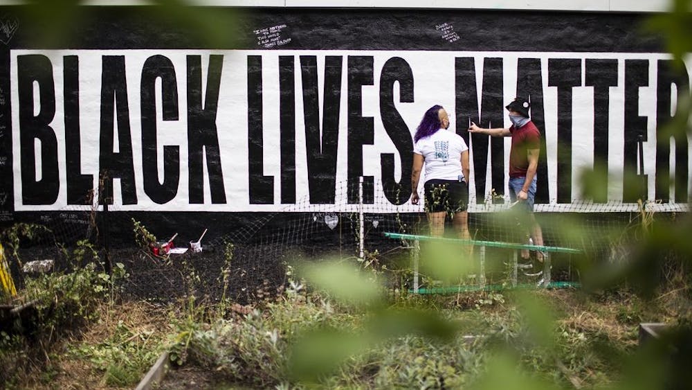 A Black Lives Matter mural is being painted on the side of the Harrisburg Improv Theatre on North Third Street inHarrisburg, Pennsylvania. The Bloomington City Council voted 8-0-1 Wednesday to endorse the installation of two street murals in October that will say “Black lives matter.”﻿