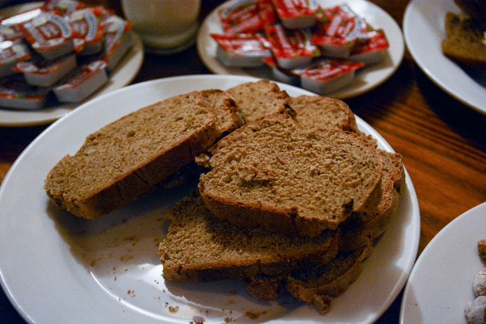 Irish breads are served during the Irish Soda Bread Social. 