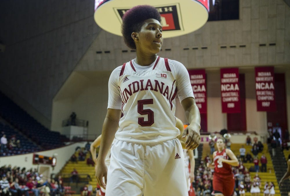 Sophomore guard Larryn Brooks walks towards the endline after losing to Nebraska 67-64 at Assembly Hall on February 21. Despite having the most play time and points of any Hoosier, Brooks announced her transfer from IU on Thursday. IU lost to Rutgers in the second round of the Big Ten Tournament on March 5 and finished their season 15-16.