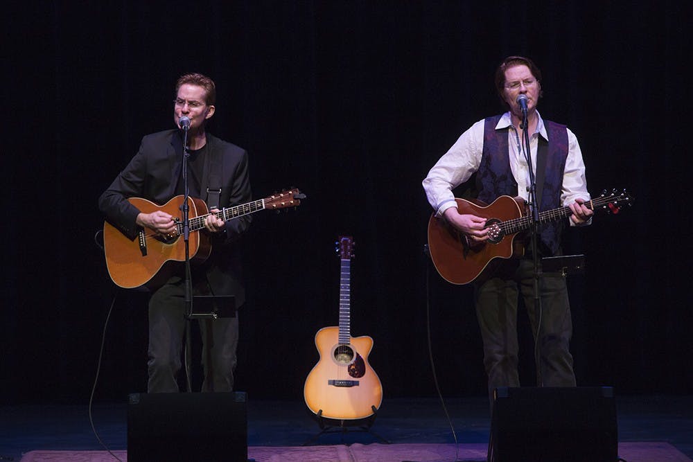 Jeb Guthrie and Jock Guthrie, The Guthrie Brothers, played Simon & Garfunkel tribute at Buskirk-Chumley Theater on Jan 24, 2015. 